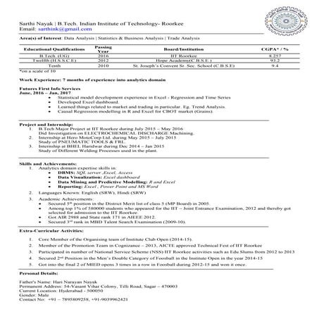 Sarthi Nayak_ IIT_Roorkee_Resume