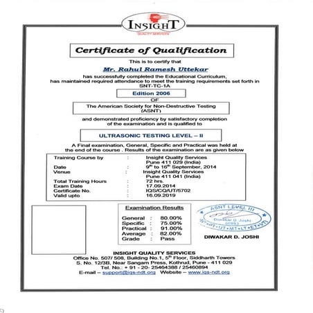 ASNT-Level II-UT | PDF
