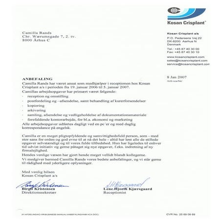 Anbefaling fra Kosan Crisplant