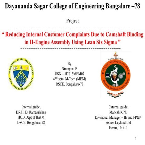 six sigma DMAIC approach for reducing quality defects of camshaft binding pro...