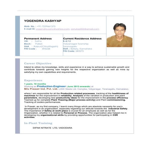 Yogendra Resume