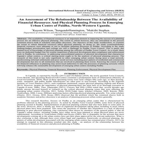 An Assessment of The Relationship Between The Availability of Financial Resou...