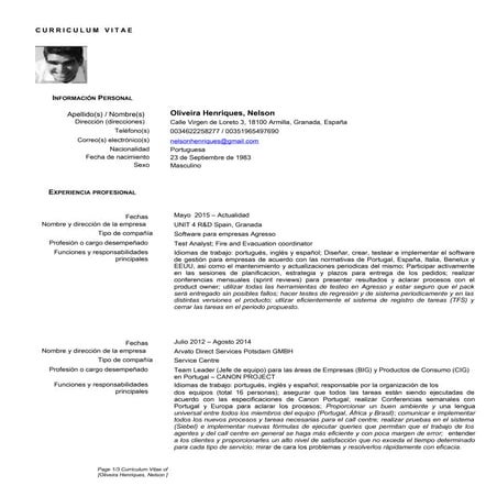 CV Nelson Henriques SP