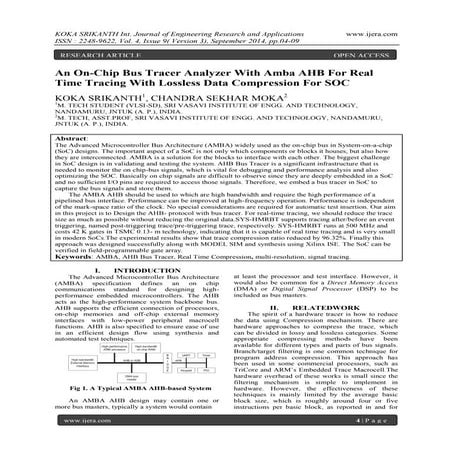 An On-Chip Bus Tracer Analyzer With Amba AHB For Real Time Tracing With Lossl...