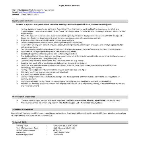 Sujith Kumar Resume- SSE