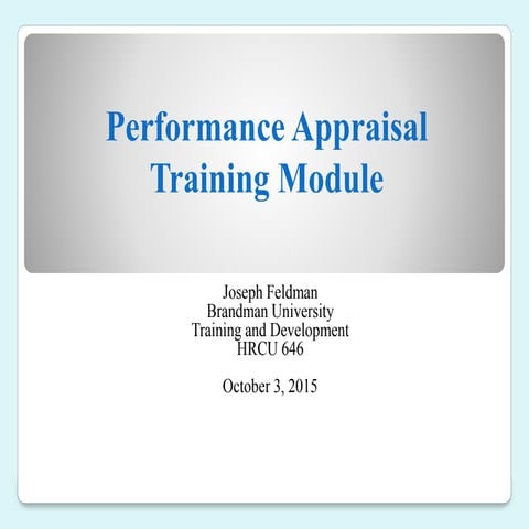 HRCU 646, Performance Appraisal, FINAL