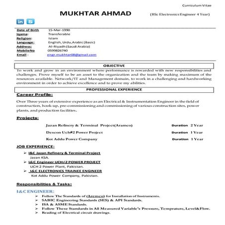 Electrical & Instrument Engineer