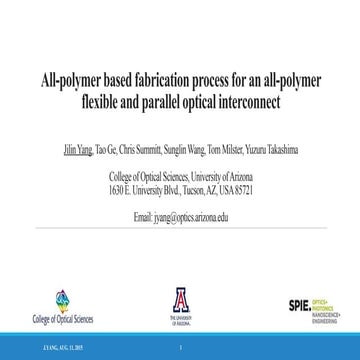 All-polymer based fabrication process for an all-polymer flexible and paralle...