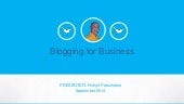 Blogging for Business 