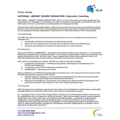 Nlb executive coaching