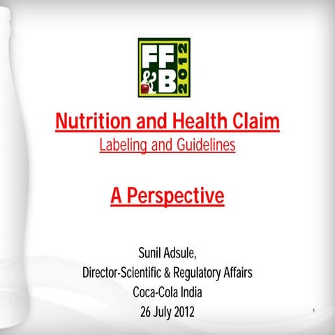 Nutrition and Health Claim - FINAL_Jul2012