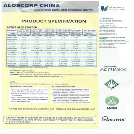 product specification 2015 | PDF