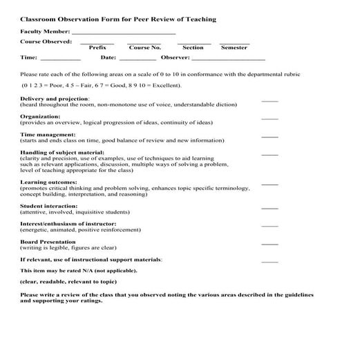 Teaching demonstration evaluation form | DOCX