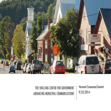 Vermont Connected - Advancing Municipal Communications