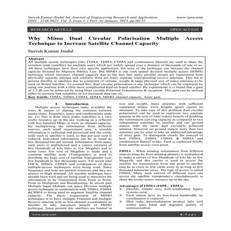 Why Mimo Dual Circular Polarisation Multiple Access Technique to Increase Sat...