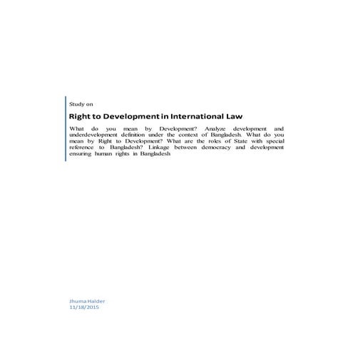 Study on - right to development