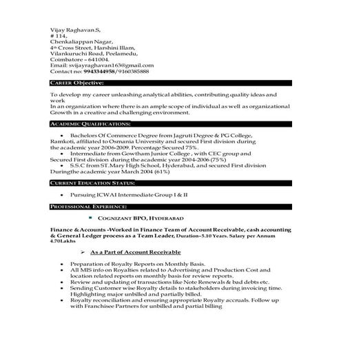 VijayRaghavan Resume