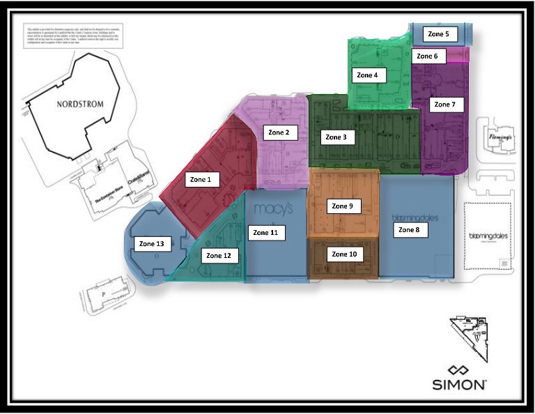 Stanford Shopping Center_Interior Zone Map