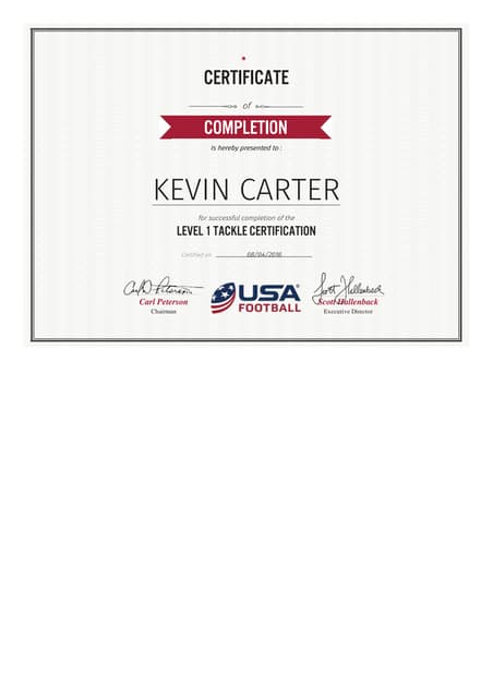 USA Football Level 1 Tackle Certification PDF USA Football Level 1 Tackle Certification PDF