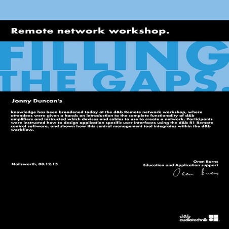 d&b audiotechnik Remote Network Workshop | PDF
