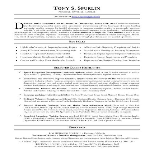 Tony Spurlin Resume 2016
