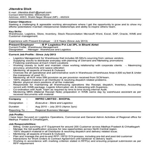 RESUME Jitendra Dixit - Copy