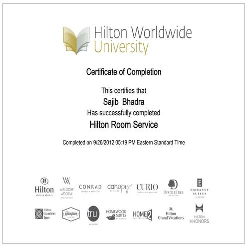 Hilton room service | PDF