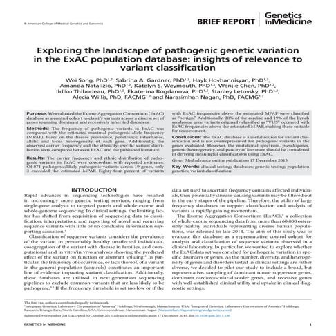 ACMG guidelines 2015: How to interpret DNA variants? [Today's paper] | PDF