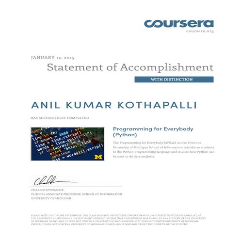 Coursera pythonlearn 2015