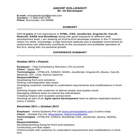 Anoop Kollengot - Jan 2017