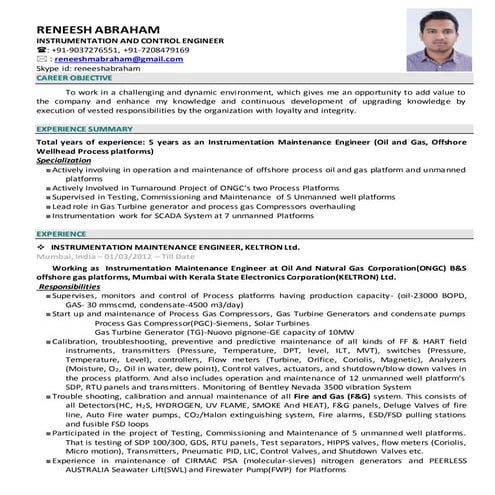 Reneesh@brahamOffshore