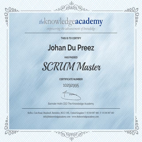 Scrum Master Certificate UK | PDF