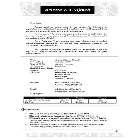 CURRICULUM VITAE - Motivational Letter | DOCX