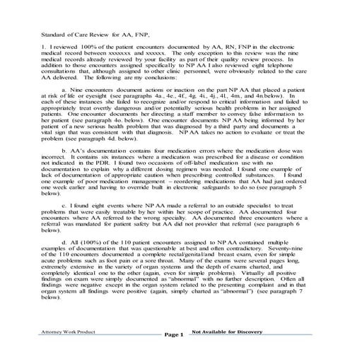 Standard of Care Review for AA | PDF