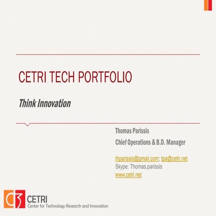 CETRI Tech Portfolio 2015