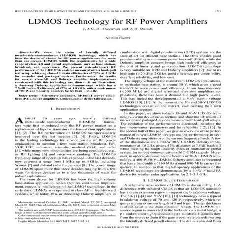 LDMOS technology for RF power amplifiers