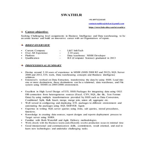 MSBI_2.10years exp-Swathi R