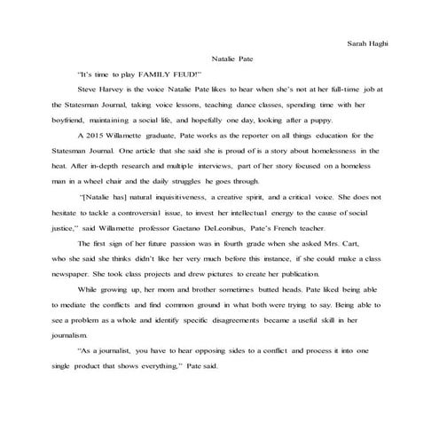 Natalie Pate Profile