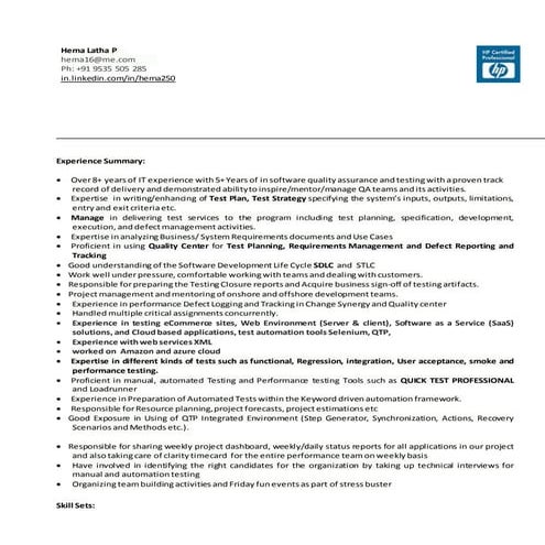 Salesforce Testing Resume | DOCX