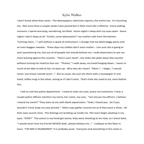 Short Story (creative writing grade 12)
