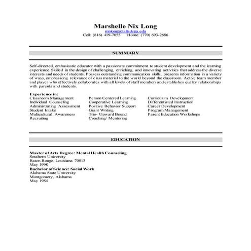Marshelle Nix Long-Resume  November
