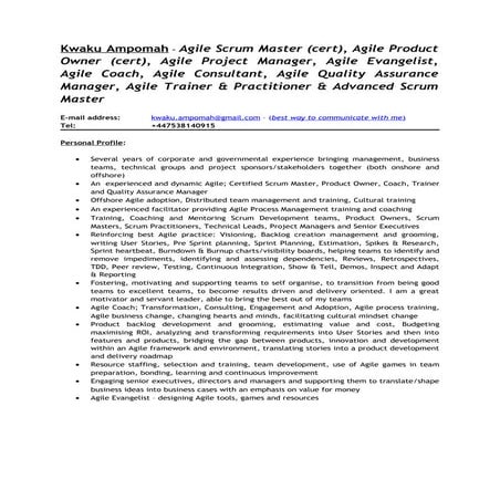 Kwaku Ampomah Agile Scrum Consultant CV (1)