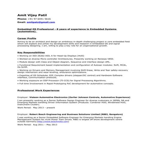 AMIT PATIL- Embedded OS Professional