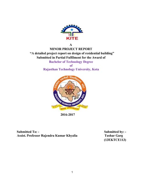 minor project report on design of residential building