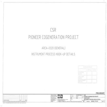CSR Sugar Mill Upgrade & Cogeneration- Instrument Process Hook-Up ...