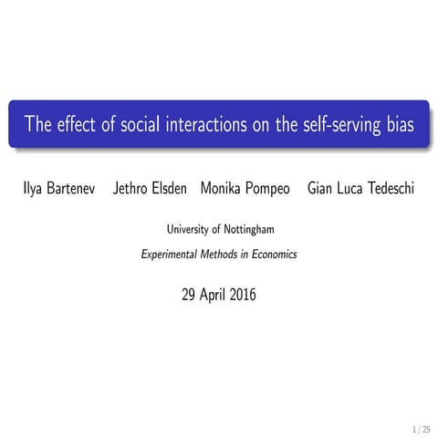 The effect of social interactions on the self serving bias presentation