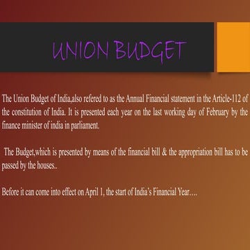 My Final Presentation On Budget 2015-16