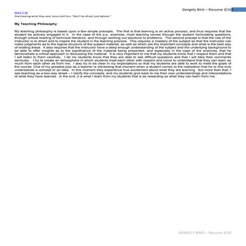 My Teaching Philosophy