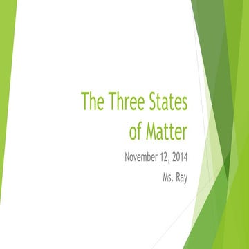 The Three States of Matter