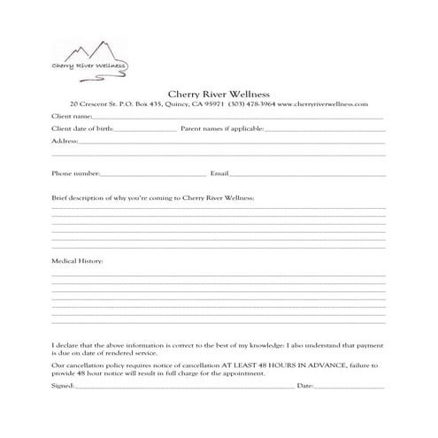 Sample Patient Welcome Packet | DOCX